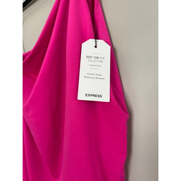 Express Body Contour One Piece Swim Bodysuit Smooth Sculpt Women's Size L Pink - Picture 3 of 4